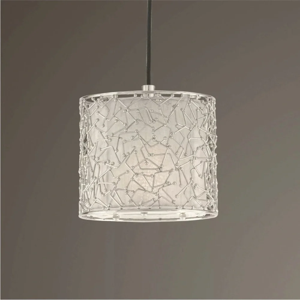 Uttermost 21856 Metallic Brandon 1 light Hanging Pendant chrome silver open box